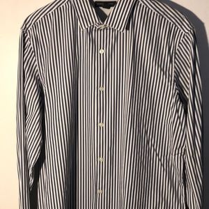 Stripped long sleeve button up shirt